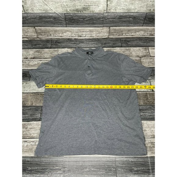 Calvin Klein Polo Shirt Mens L Gray Short Sleeve - Picture 3 of 5